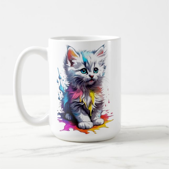 Taza De Café Mug de gatito colorido (Izquierda)