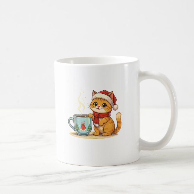 Taza De Café Mug de gato acogedor - Gatito lindo con diseño de  (Derecha)