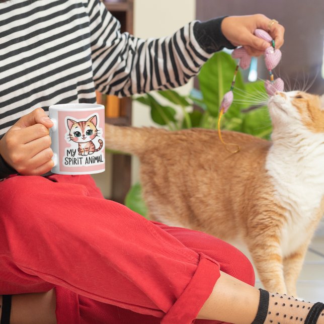 Taza De Café Mug de gato animal de mi espíritu (This adorable, "My Spirit Animal" cat mug would make the perfect cat lover gift! )