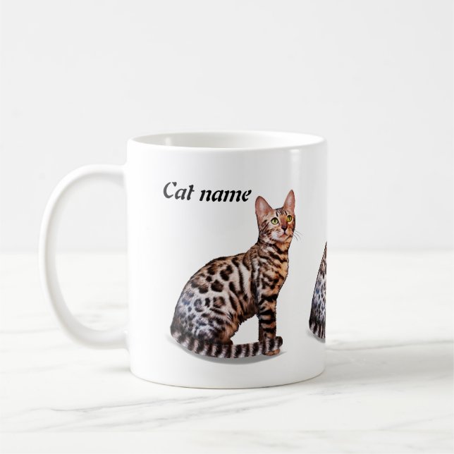 Taza De Café Mug de gato bengalí (Izquierda)