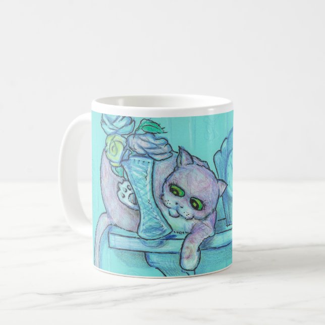 Taza De Café Mug de gato curioso (Anverso izquierdo)