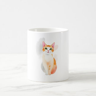 Taza De Café Mug de gato de color de agua suave - suave y artís