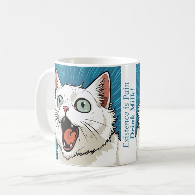 Taza De Café Mug de gato de crisis existencial (Anverso izquierdo)