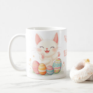 Taza De Café Mug de gato de pascua de Kawaii - Pascua de Pastel