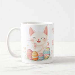Taza De Café Mug de gato de pascua de Kawaii - Pascua de Pastel