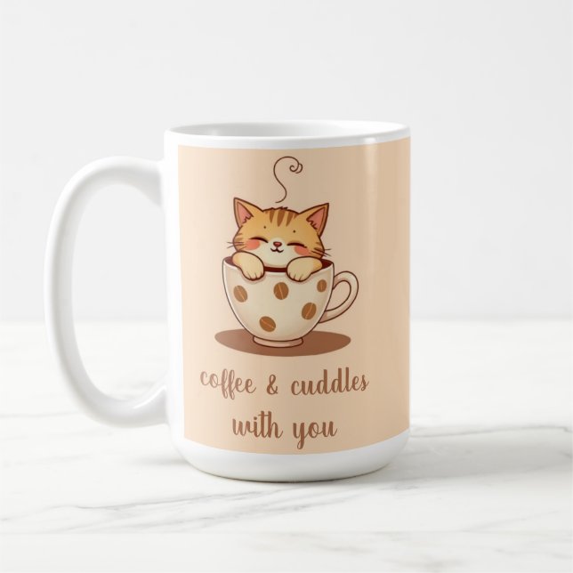 Taza De Café Mug de gato de personalizable (Izquierda)
