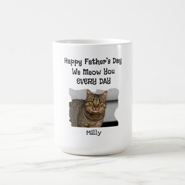 Taza De Café Mug de gato del día del padre personalizado (Centro)