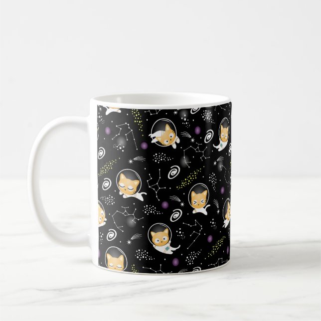 Taza De Café Mug de gato espacial - Gatos astronautas en galaxi (Izquierda)