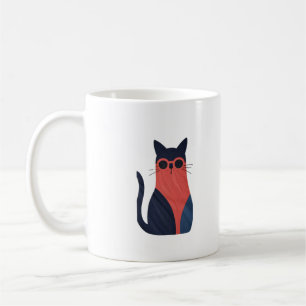 Taza De Café Mug de gato Guay - Gato negro hipster con gafas