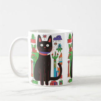 Taza De Café Mug de gato negro juguetón