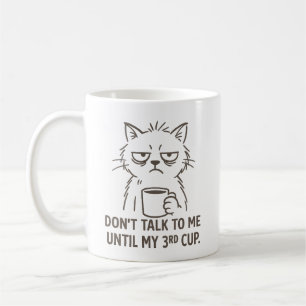 Taza De Café Mug de gato por horas extra - "No me hables hasta