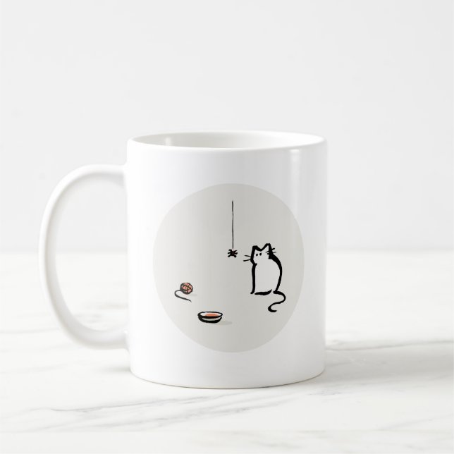 Taza De Café Mug de gato y araña (Izquierda)