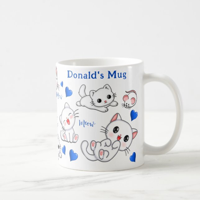 Taza De Café Mug de gato y ratón personalizados (Derecha)