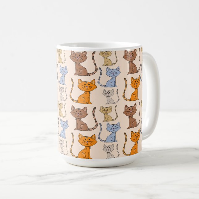 Taza De Café Mug de gatos de color (Anverso derecho)