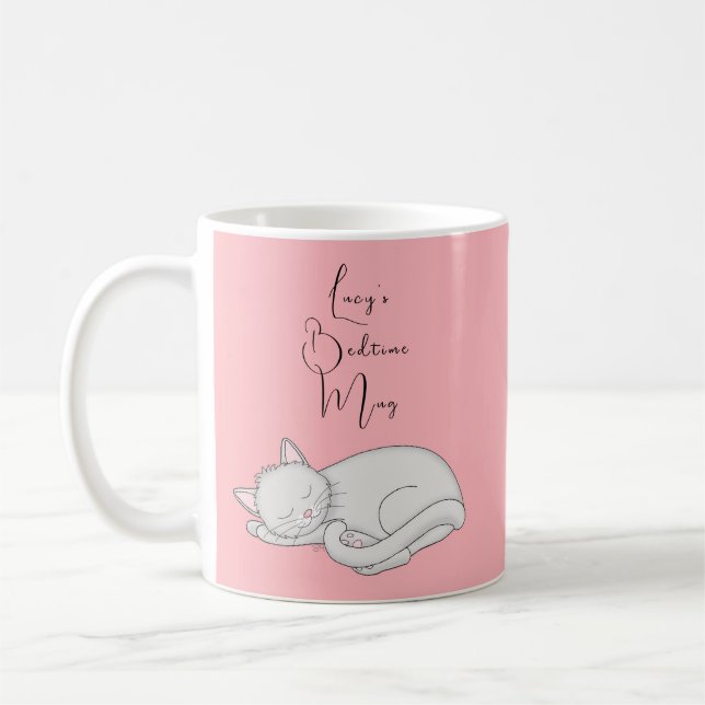 Taza De Café Mug de gatos durmiendo sobre rosado (Izquierda)