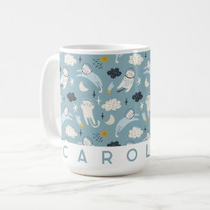Taza De Café Mug de gatos espaciales personalizados   Nombre pe