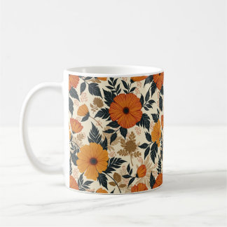 Taza De Café Mug. de geometría floral negrita
