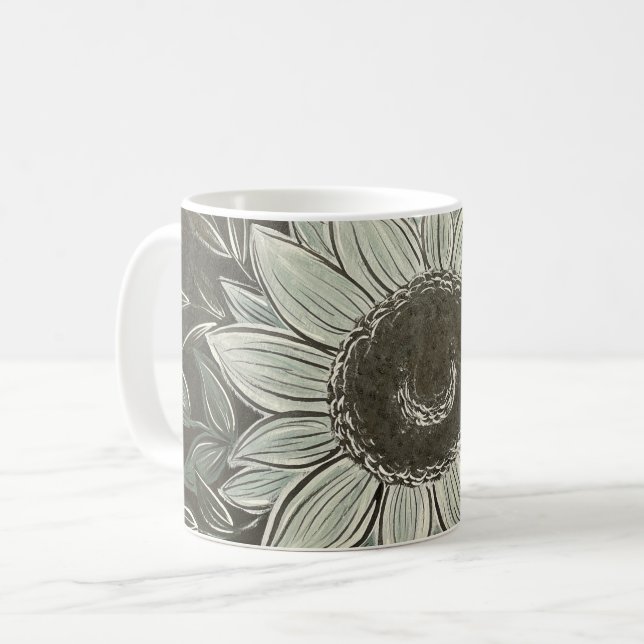 Taza De Café Mug de girasol oscuro y soñador (Anverso izquierdo)