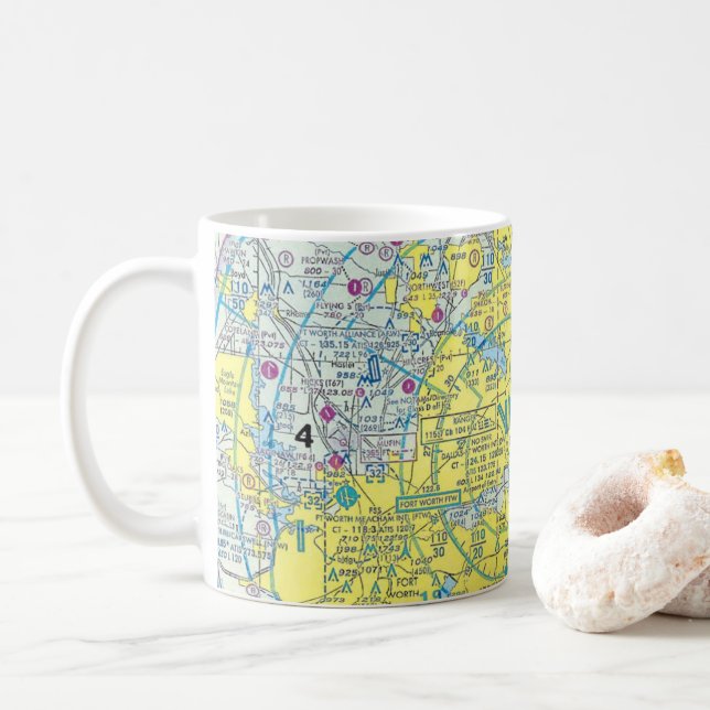 Taza De Café Mug. de gráfico de sección de aviación (Con donut)