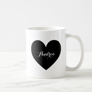 Taza De Café Mug de guión personalizado del corazón negro