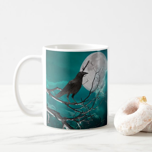 Taza De Café Mug de Halloween, la avenida en verde (Con donut)