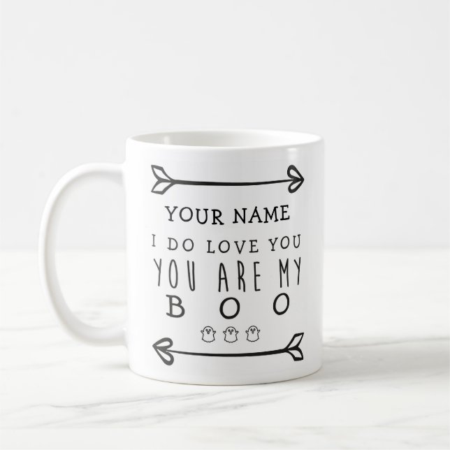 Taza De Café Mug de Halloween personalizado - Boo (Izquierda)