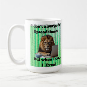 Taza De Café Mug de hoja de cálculo de león