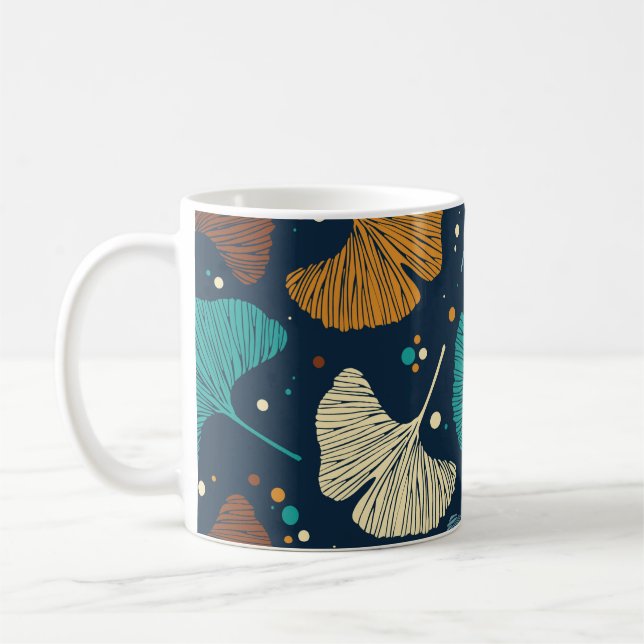 Taza De Café Mug de hoja floral (Izquierda)