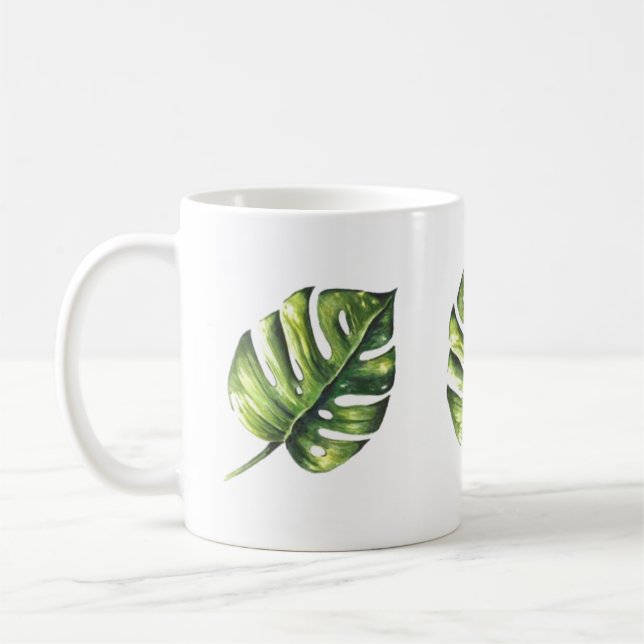 Taza De Café Mug de hojas tropicales - Elegancia inspirada en l (Izquierda)