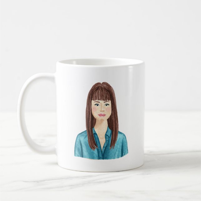 Taza De Café Mug de imagen de acuarela personalizada (Izquierda)