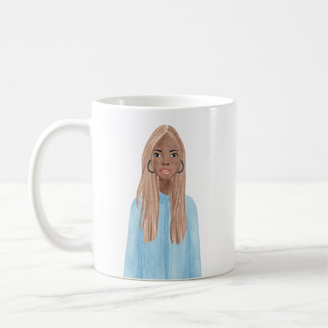 Taza De Café Mug de imagen de acuarela personalizada (Izquierda)