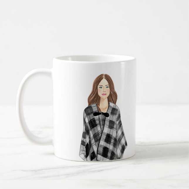 Taza De Café Mug de imagen de acuarela personalizada (Izquierda)