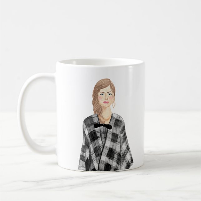 Taza De Café Mug de imagen de acuarela personalizada (Izquierda)
