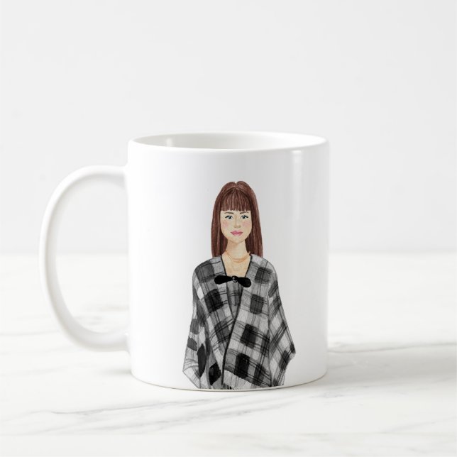 Taza De Café Mug de imagen de acuarela personalizada (Izquierda)