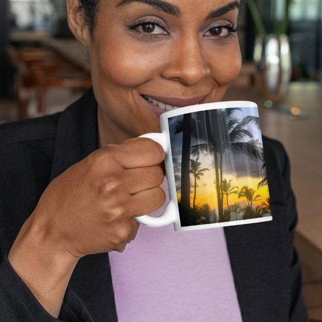 Taza De Café Mug de impresión tropical de atardecer (Subido por el creador)