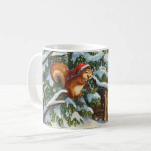 Taza De Café Mug de invierno de ardilla festiva