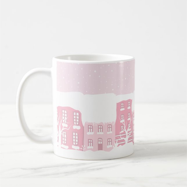 Taza De Café Mug de invierno rosado (Izquierda)