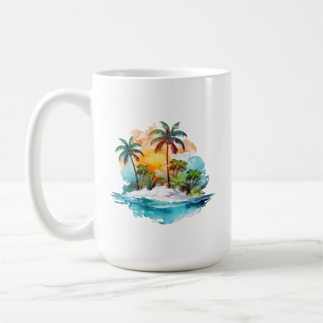 Taza De Café Mug de Isla Tropical (Izquierda)