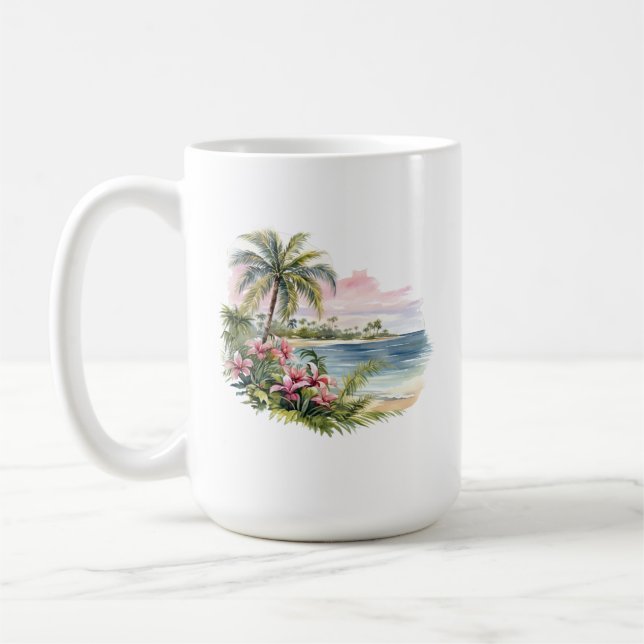 Taza De Café Mug de Isla Tropical (Izquierda)