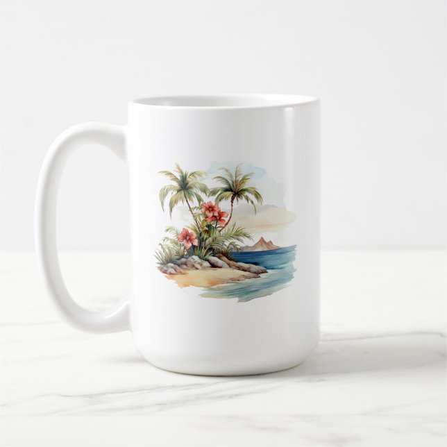 Taza De Café Mug de Isla Tropical (Izquierda)