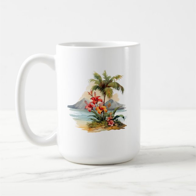 Taza De Café Mug de Isla Tropical (Izquierda)