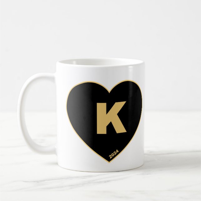 Taza De Café Mug de K-Heart negro y dorado (Izquierda)