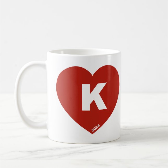 Taza De Café Mug de K-Heart Rojo y Blanco (Izquierda)