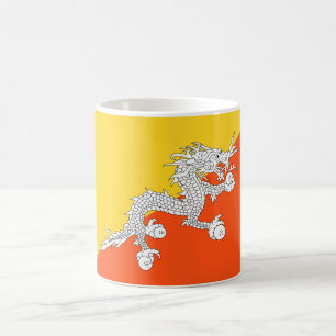 Taza De Café Mug de la bandera de Bután