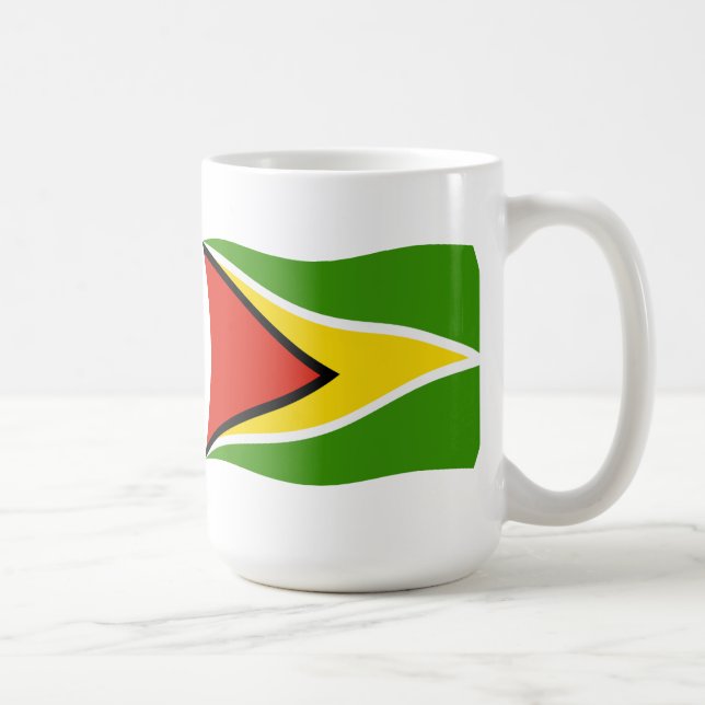 Taza De Café Mug de la bandera de Guyana (Derecha)