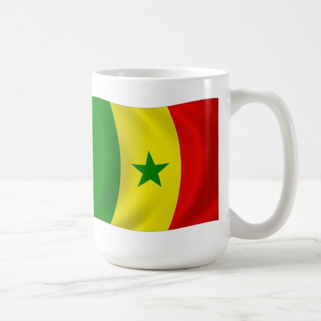Taza De Café Mug de la bandera de Senegal (Derecha)