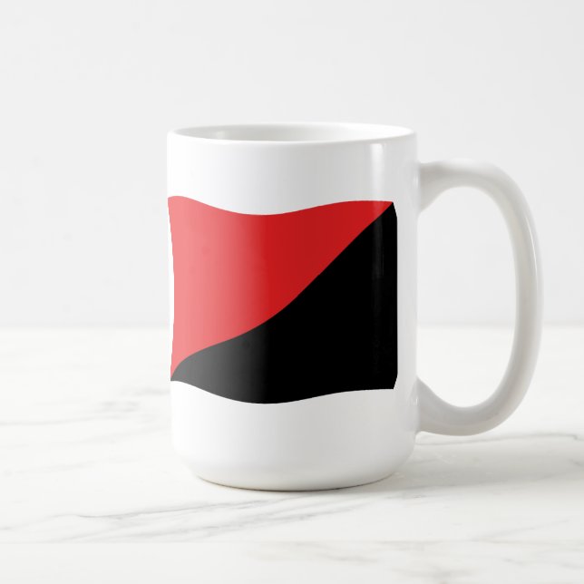 Taza De Café Mug de la bandera del anarquio-sindicalismo (Derecha)
