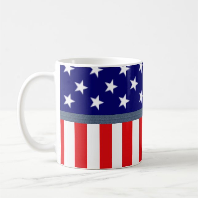 Taza De Café Mug de la bandera estadounidense de Estados Unidos (Izquierda)