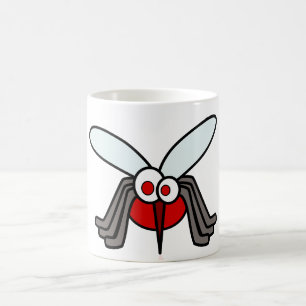 Taza De Café Mug. de la caricatura de mosquitos