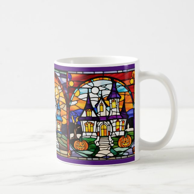 Taza De Café Mug De La Casa De Vidrio Manchado (Derecha)
